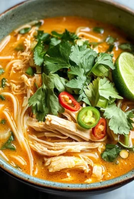 Spicy Thai Chicken Noodle Soup with Coconut and Lime