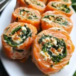 Spinach & Feta Stuffed Salmon Pinwheels