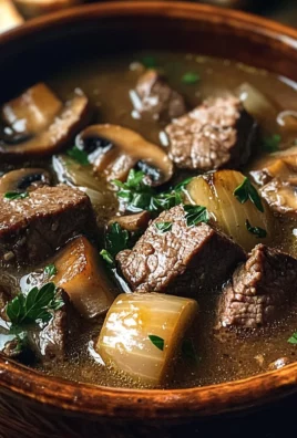 Steak and Ale Soup with Mushrooms