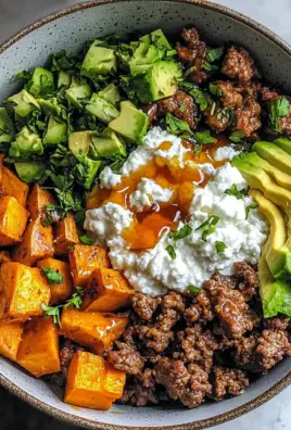Sweet Potato Beef Bowl with Hot Honey and Cottage Cheese Recipe (Viral TikTok Recipe!)