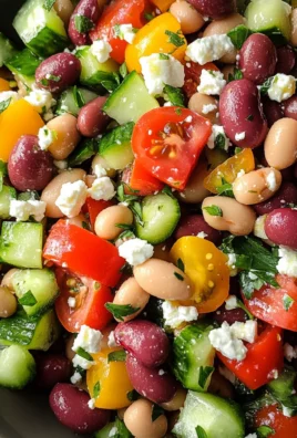 Zesty Bean Salad with Feta - Homefoodkitchen