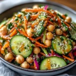 Asian Cucumber and Chickpea Slaw with Sesame Dressing is Delightful!