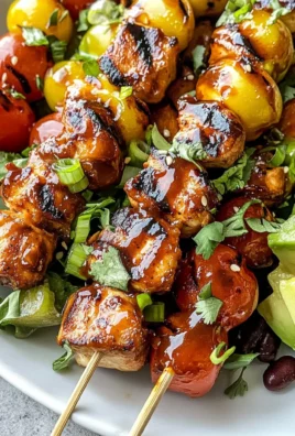 BBQ Chicken Skewer Salad
