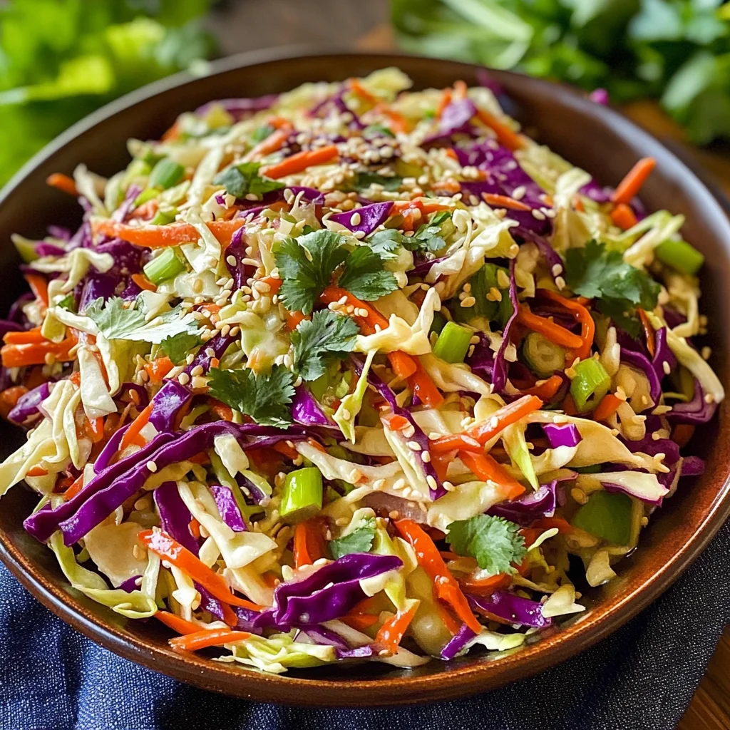 Crunchy Asian Cabbage Slaw with Addictive Sesame Dressing