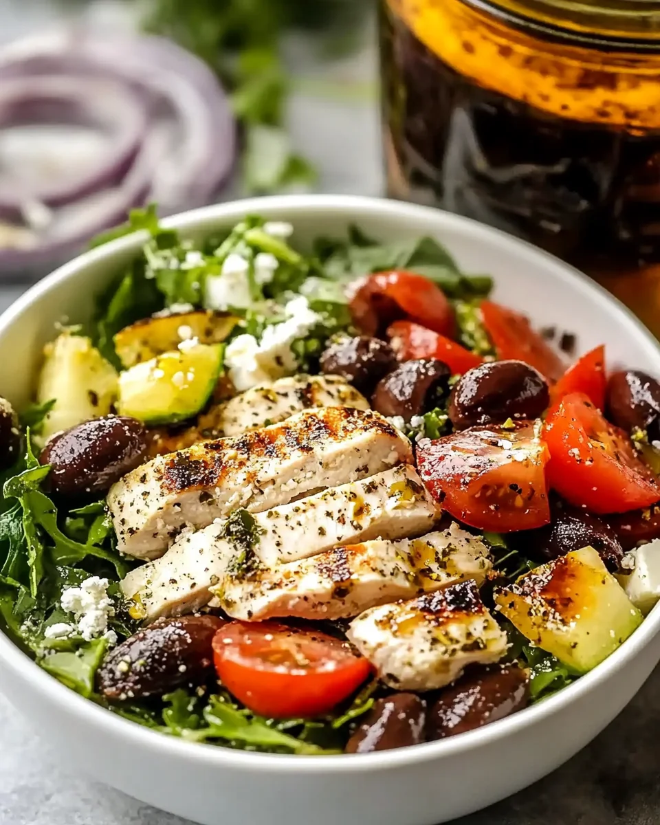 Easy Greek Salad with Chicken