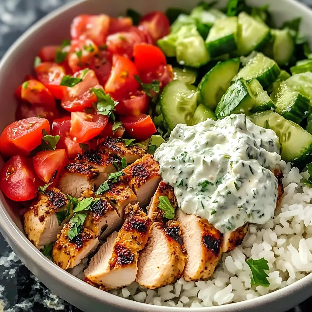 Juicy Mediterranean Chicken Bowl with Rice
