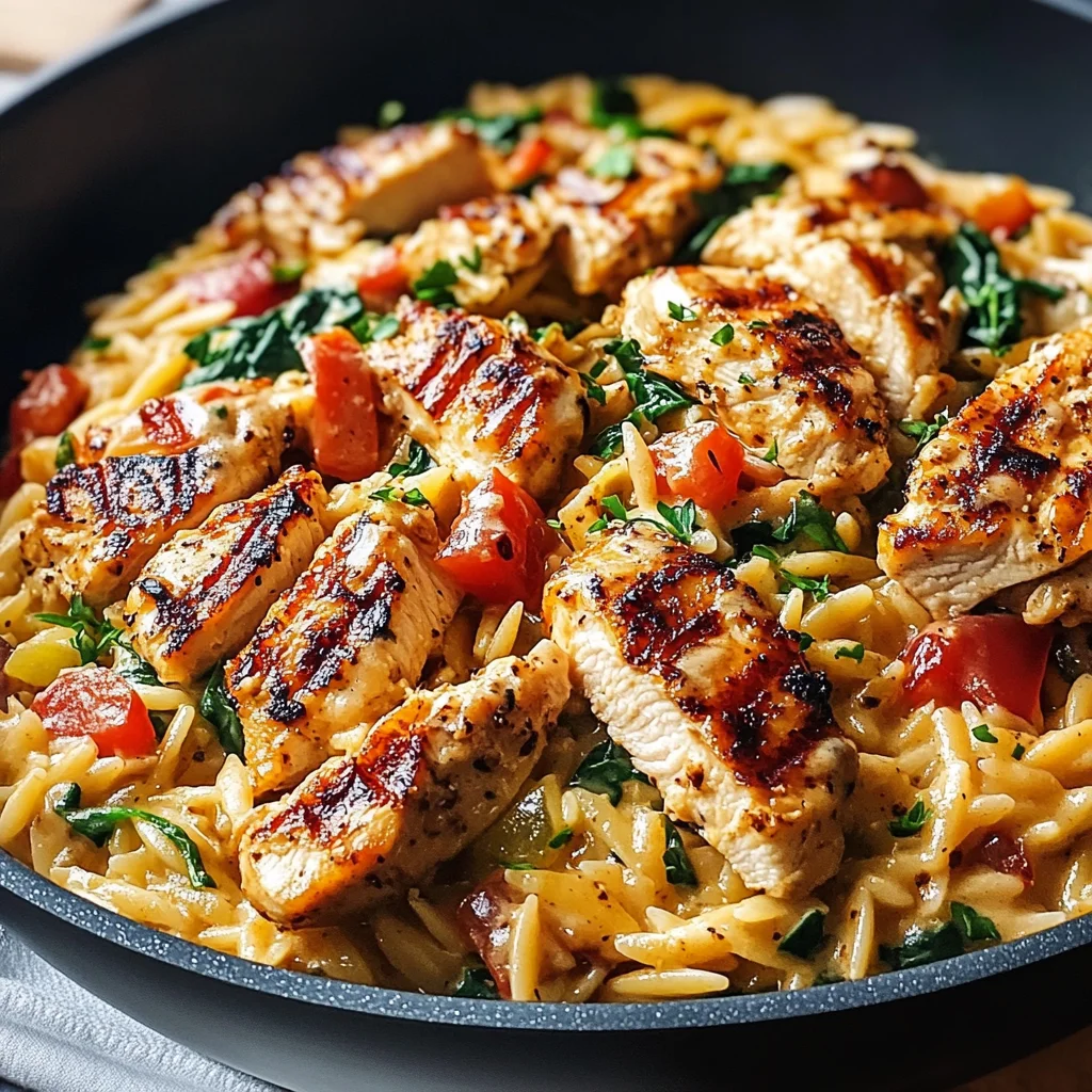 One Pot Cajun Chicken Alfredo Orzo - Flavor in Every Bite!