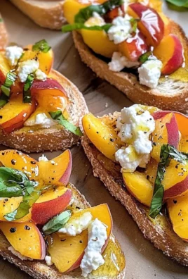 Peach Bruschetta with Goat Cheese and Honey