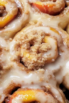 Peach Cobbler Cinnamon Rolls with Crumb Topping