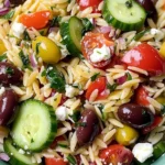 Quick Mediterranean Orzo Pasta Salad - Homefoodkitchen