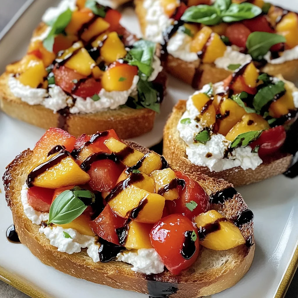 Quick Peach Bruschetta with Whipped Ricotta