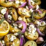 Quick smashed Greek potatoes with feta and rosemary