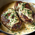 Salisbury Steaks in Horseradish Parmesan Sauce