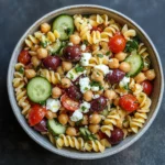 mediterranean chickpea pasta salad
