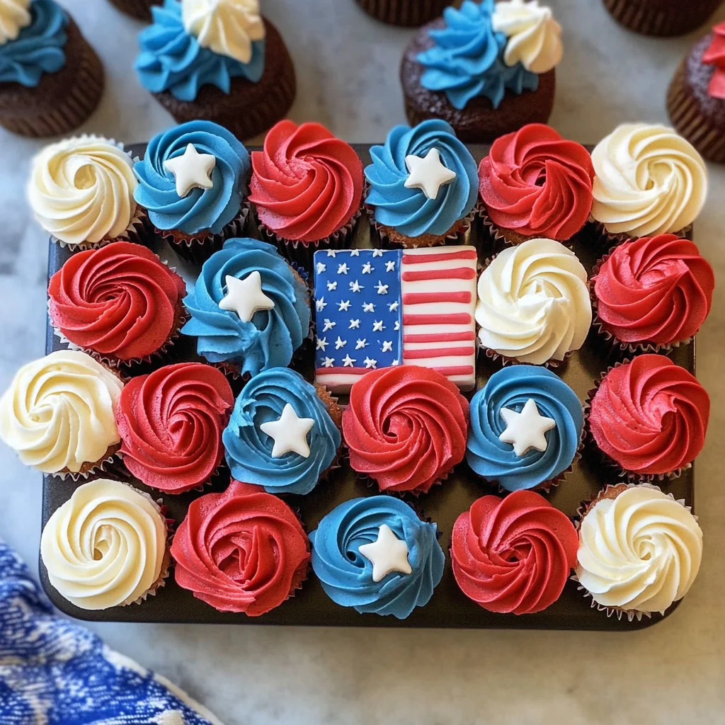 American Flag Cupcake Cake