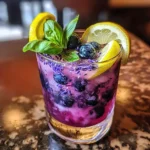 Blueberry Basil Lemon Lavender Mocktail