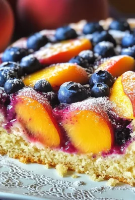 Blueberry Peach Sour Cream Cake
