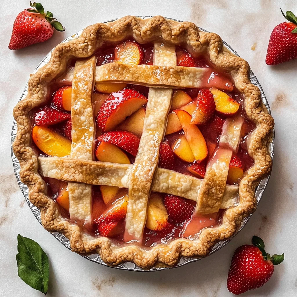 Brown Butter Strawberry Peach Pie