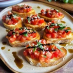 Bruschetta mit Tomaten und Knoblauchöl