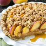 Caramel Crumble Peach Pie