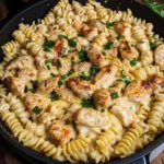 Cheesy Cajun Garlic Chicken Rotini Skillet Recipe