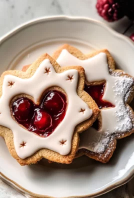 Cherry Almond Linzer Cookies