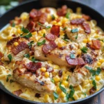 Creamy Chicken and Corn Pasta with Bacon