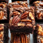 Gooey Black Bottom Pecan Pie Brownies