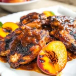 Grilled Bourbon Peach BBQ Chicken