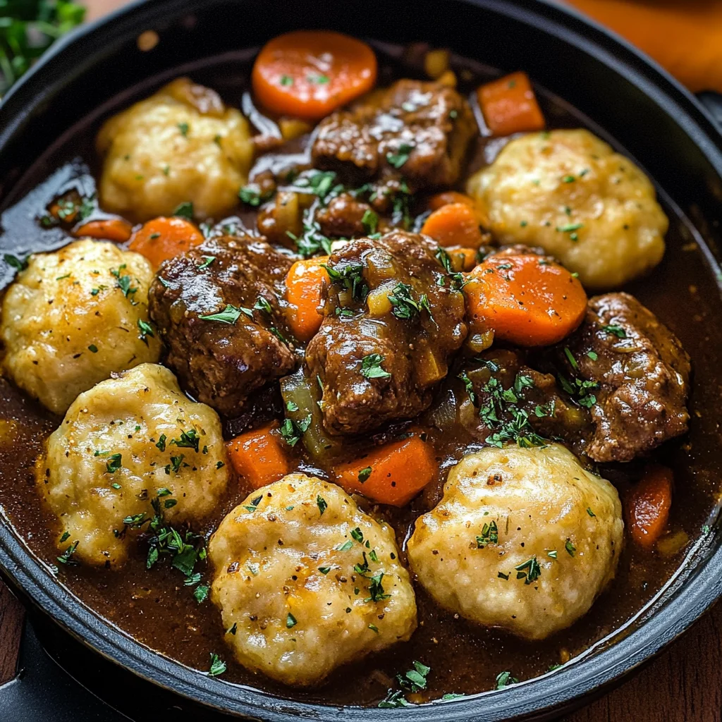 Guinness Beef Stew with Cheddar Herb Dumplings