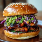 Korean BBQ Chicken Sandwich with Cabbage Slaw