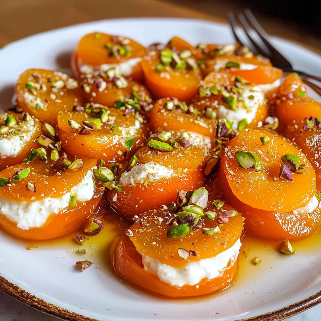 Kuru Kayısı Tatlısı (Turkish Poached Apricots with Ricotta)