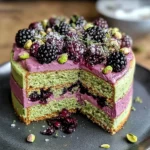 Pistachio and Blackberry Olive Oil Cake Recipe