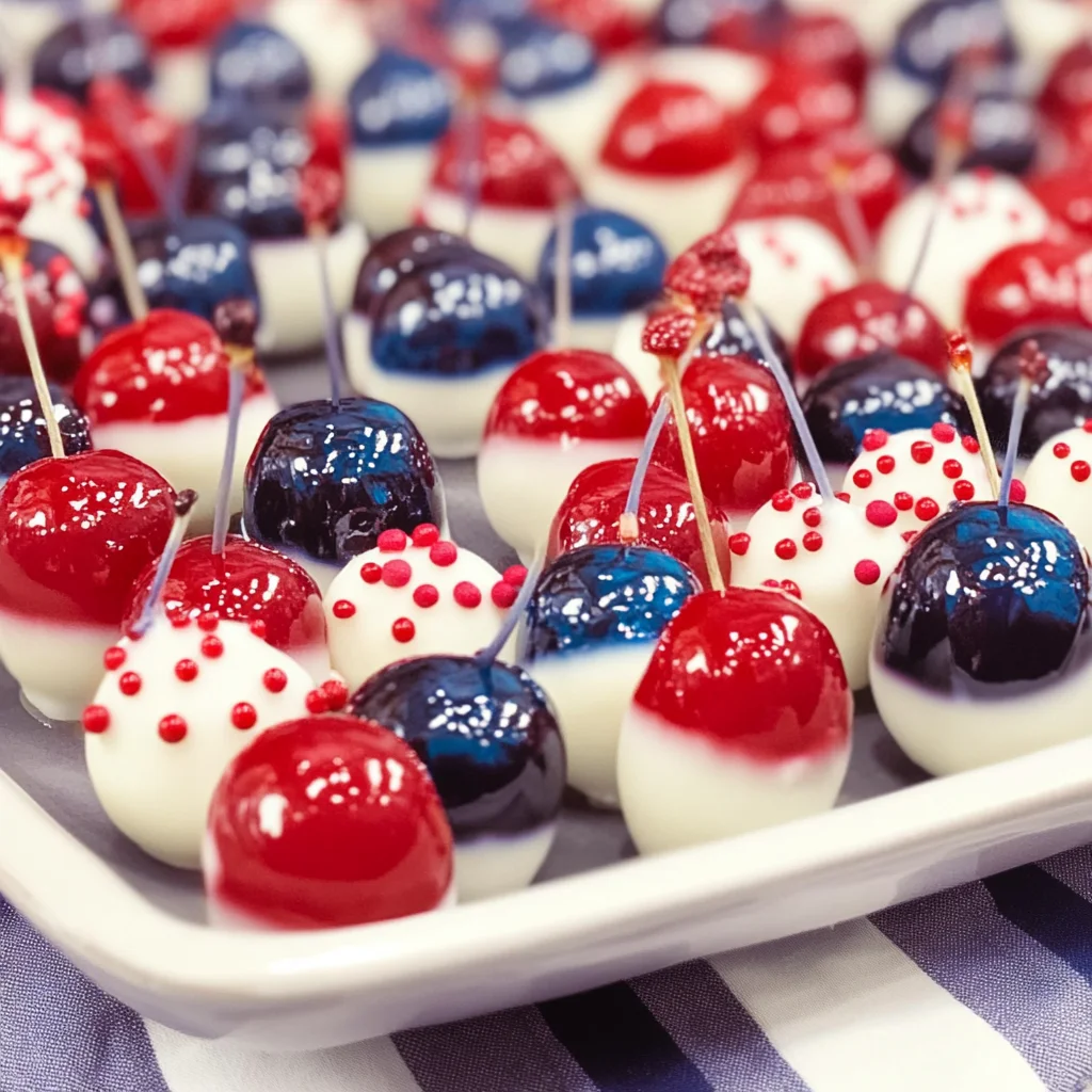 Red, White, and Blue Drunken Cherries