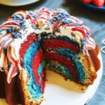 Red, White, and Blue Marble Cake
