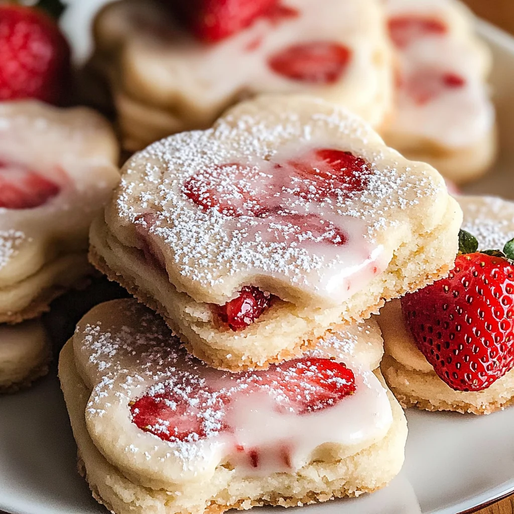 Valentine’s Day Strawberry Shortbread Cookies