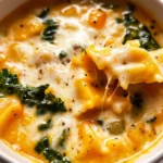 Butternut Squash Lasagna Soup with Kale & Mozzarella