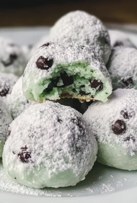 Mint Chocolate Chip Snowball Cookies